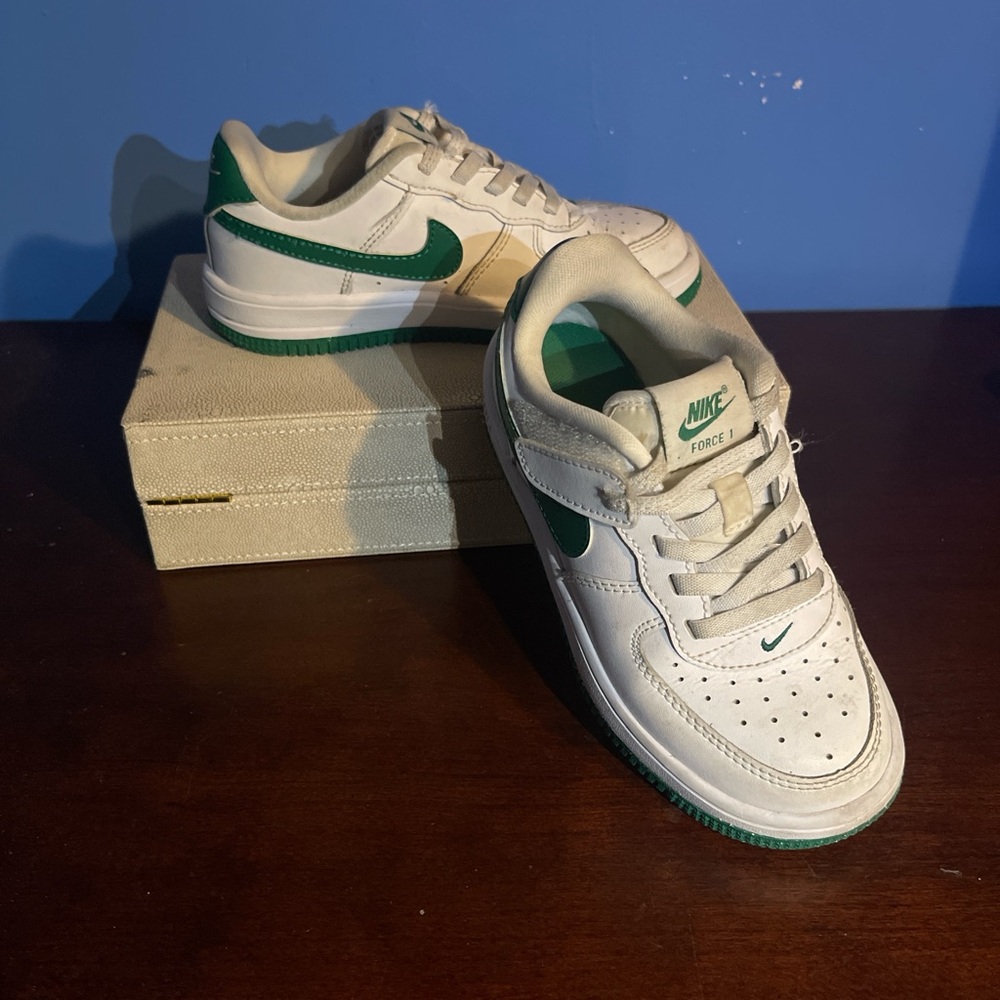 Nike Air Force 1 White with Green Accents